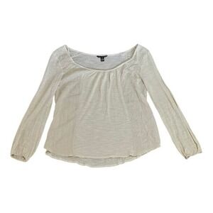 American Eagle Outfitters Blouse Women Cream Embroidered XS